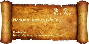 Moduna Koriolán névjegykártya